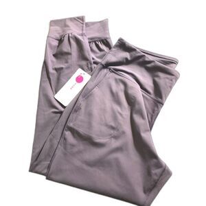 Yoga-Lic-ious Yoga Pants Grey Mauve women’s Large NWT
